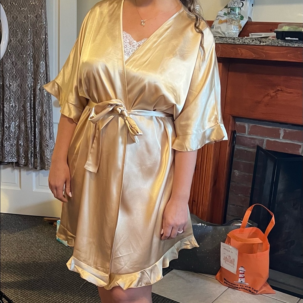 Gold silk robe